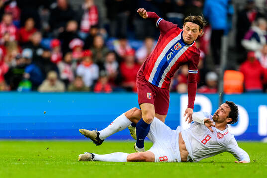 Patrick Berg of Norway and Thomas Delaney of Denmark