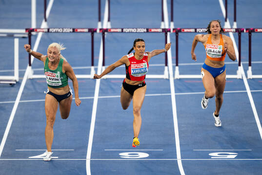 Sarah Lavin of Ireland, Ditaji Kambundji of Switzerland and