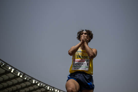 Melwin Lycke Holm of Sweden looks dejected when competing