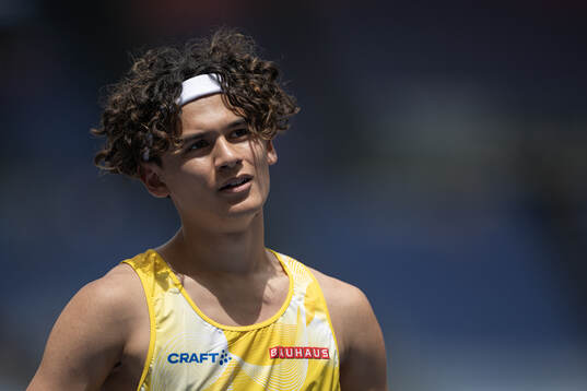 Melwin Lycke Holm of Sweden looks dejected when competing