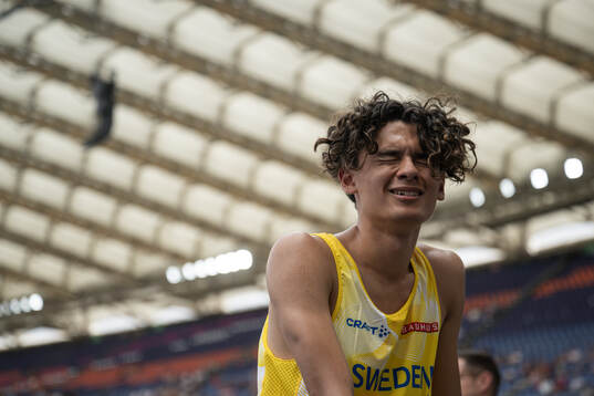 Melwin Lycke Holm of Sweden looks dejected when competing