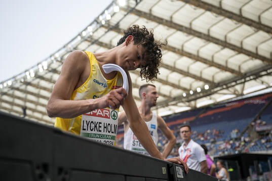 Melwin Lycke Holm of Sweden looks dejected when competing