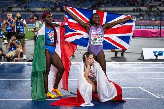 Zaynab Dosso of Italy, Dina Asher-Smith of Great Britain