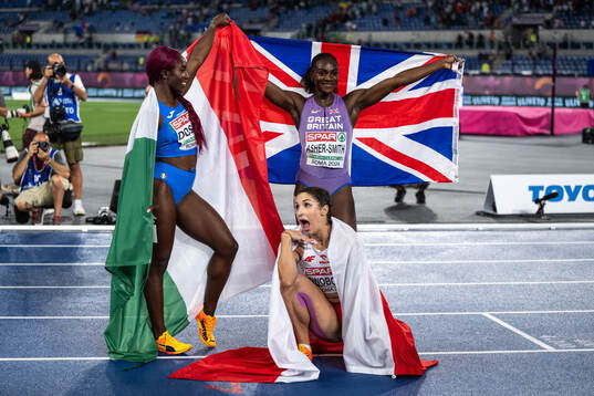 Zaynab Dosso of Italy, Dina Asher-Smith of Great Britain