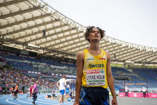 Melwin Lycke Holm of Sweden looks dejected when competing