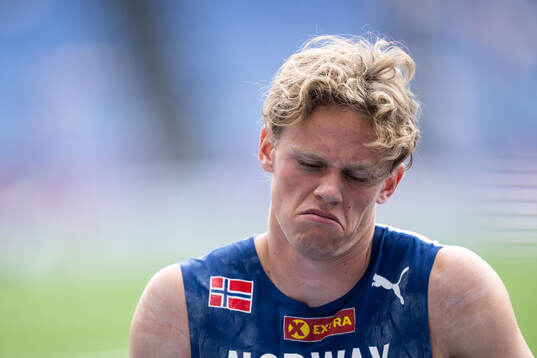 Sander Aae Skotheim of Norway looks dejected