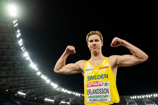 Erik Erlandsson of Sweden celebrates