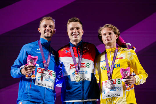 Alessandro Sibilio of Italy, Karsten Warholm of Norway and