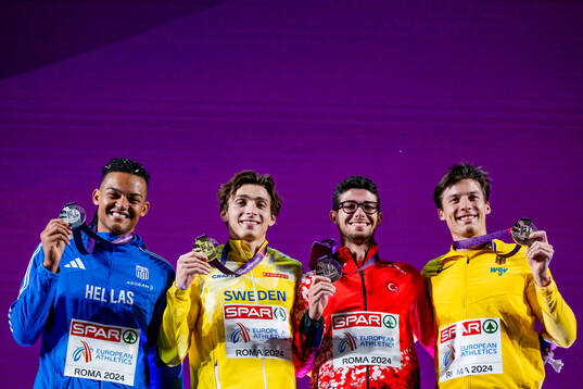 Armand Duplantis of Sweden, Emmanouil Karalis of Greece,