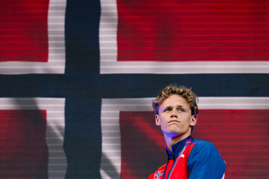 Sander Aae Skotheim of Norway celebrates
