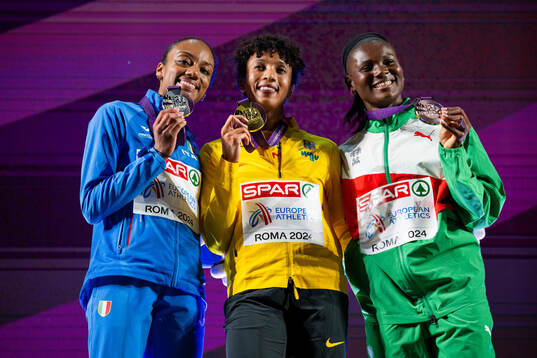 Larissa Iapichino of Italy, Malaika Mihambo of Germany and