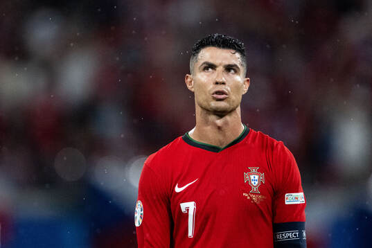 Cristiano Ronaldo of Portugal looks dejected