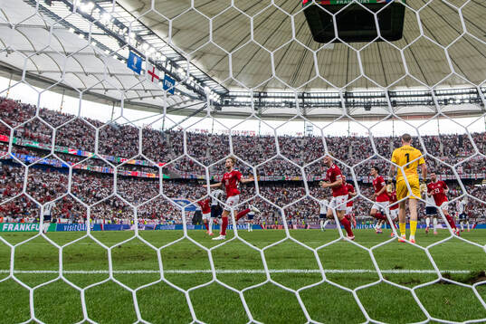 Morten Hjulmand of Denmark celebrates