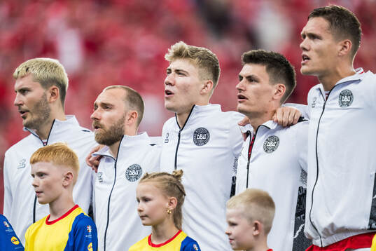 Jonas Wind, Christian Eriksen, Rasmus Højlund, Joakim