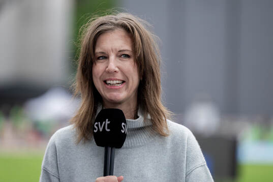 Lotta Fahlberg i SVTs studio
