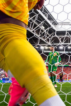 Goalkeeper Koen Casteels of Belgium looks dejected