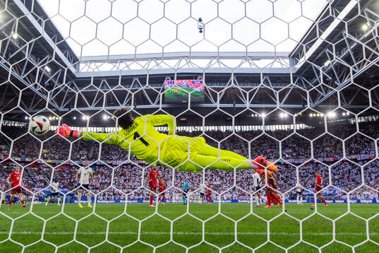 Goalkeeper Yann Sommer of Switzerland with  a save
