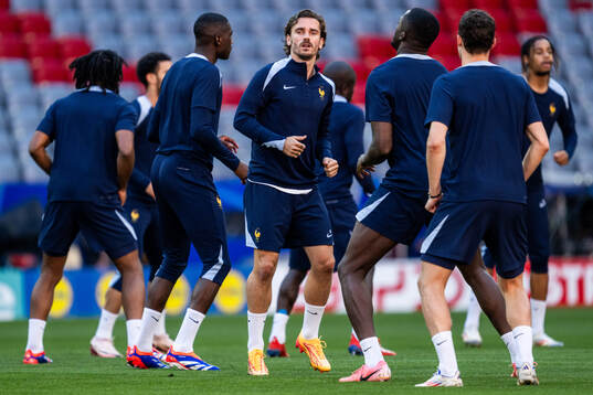 Antoine Griezmann at a training session with France
