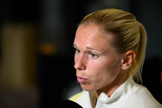 Jonna Andersson is being interviewed