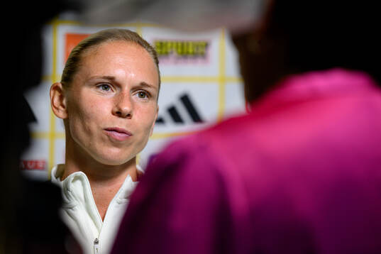 Jonna Andersson is being interviewed