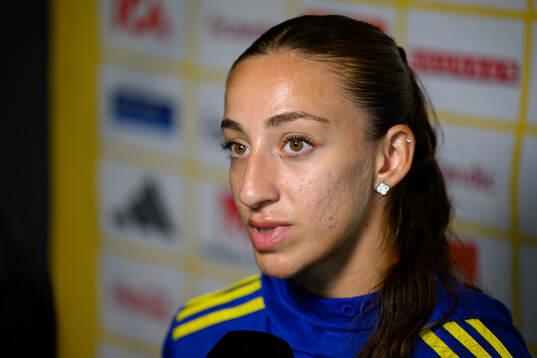 Rusul Rosa Kafaji is being interviewed