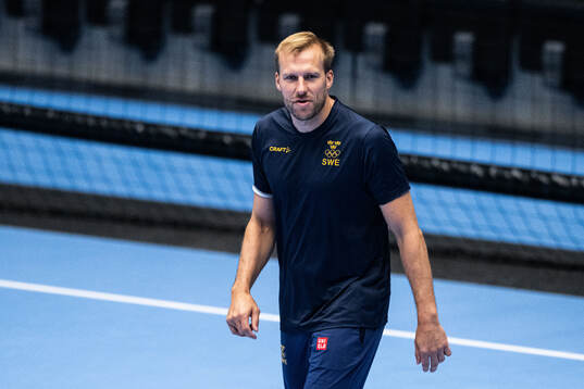 Max Darj of Sweden at a training session