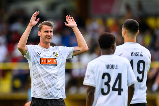 Johan Hammar and Srdjan Hrstic of Häcken celebrate