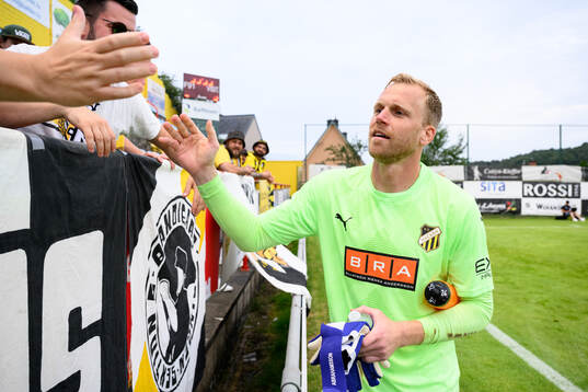 Goalkeeper Peter Abrahamsson of Häcken celebrates