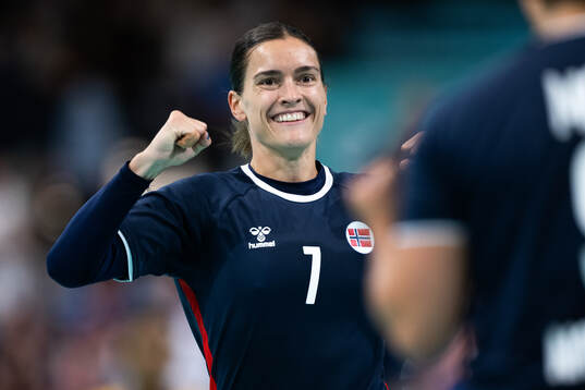 Stine Ruscetta Skogrand of Norway celebrates