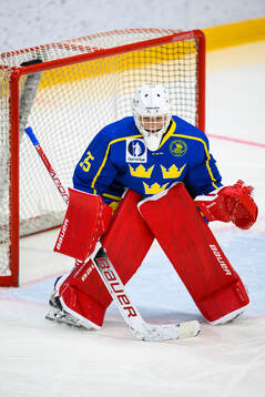 Goaltender Kevin Törnblom of Sweden