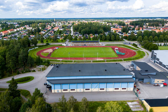 Drone view of Backavallen and Kronfågel Ishall