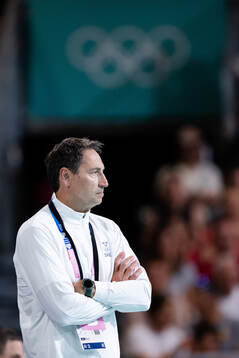 Head coach Glenn Solberg of Sweden in a men's preliminary