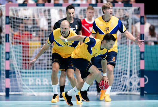 Lukas Sandell and Sebastian Karlsson of Sweden in a men's