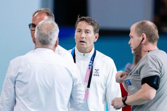 Head coach Glenn Solberg of Sweden in a men's preliminary