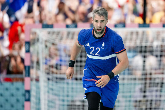 Luka Karabatic of France in a men's preliminary round