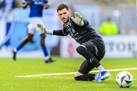 Goalkeeper Mark Fabricius Jensen of Klaksvik