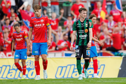 Helsingborgs Lukas Kjellnäs och Varbergs Alexander