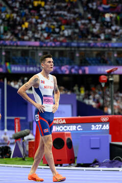 Jakob Ingebrigtsen of Norway looks dejected