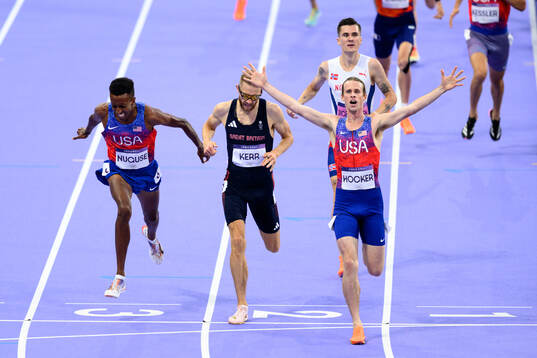 Yared Nuguse of USA, Josh Kerr of Great Britain, Jakob