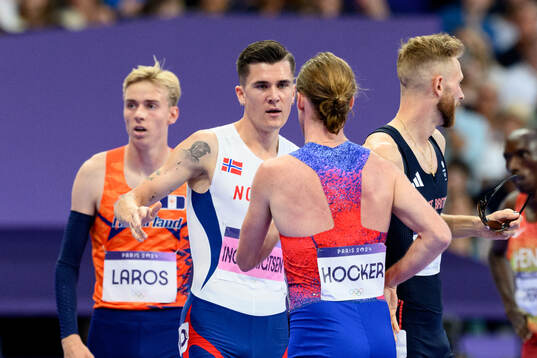 Jakob Ingebrigtsen of Norway and Cole Hocker of USA