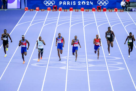Letsile Tebogo of Botswana, Noah Lyles of USA, Erriyon