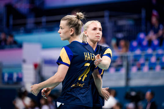 Nathalie Hagman and Mathilda Lundström of Sweden look