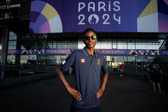 Suldan Hassan of the Swedish national athletics team poses