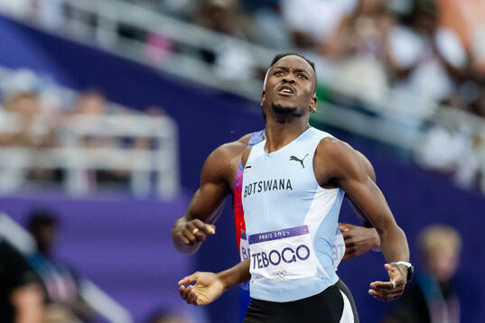 Letsile Tebogo of Botswana celebrates