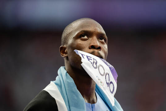 Letsile Tebogo of Botswana celebrates