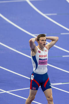 Karsten Warholm of Norway looks dejected