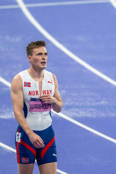 Karsten Warholm of Norway looks dejected