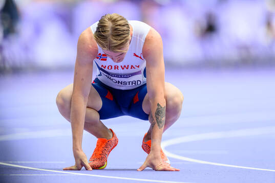 Tobias Grønstad of Norway looks dejected