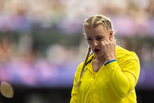 Axelina Johansson of Sweden looks dejected when competing