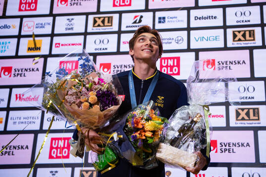 Armand Duplantis of Sweden during a homecoming celebration